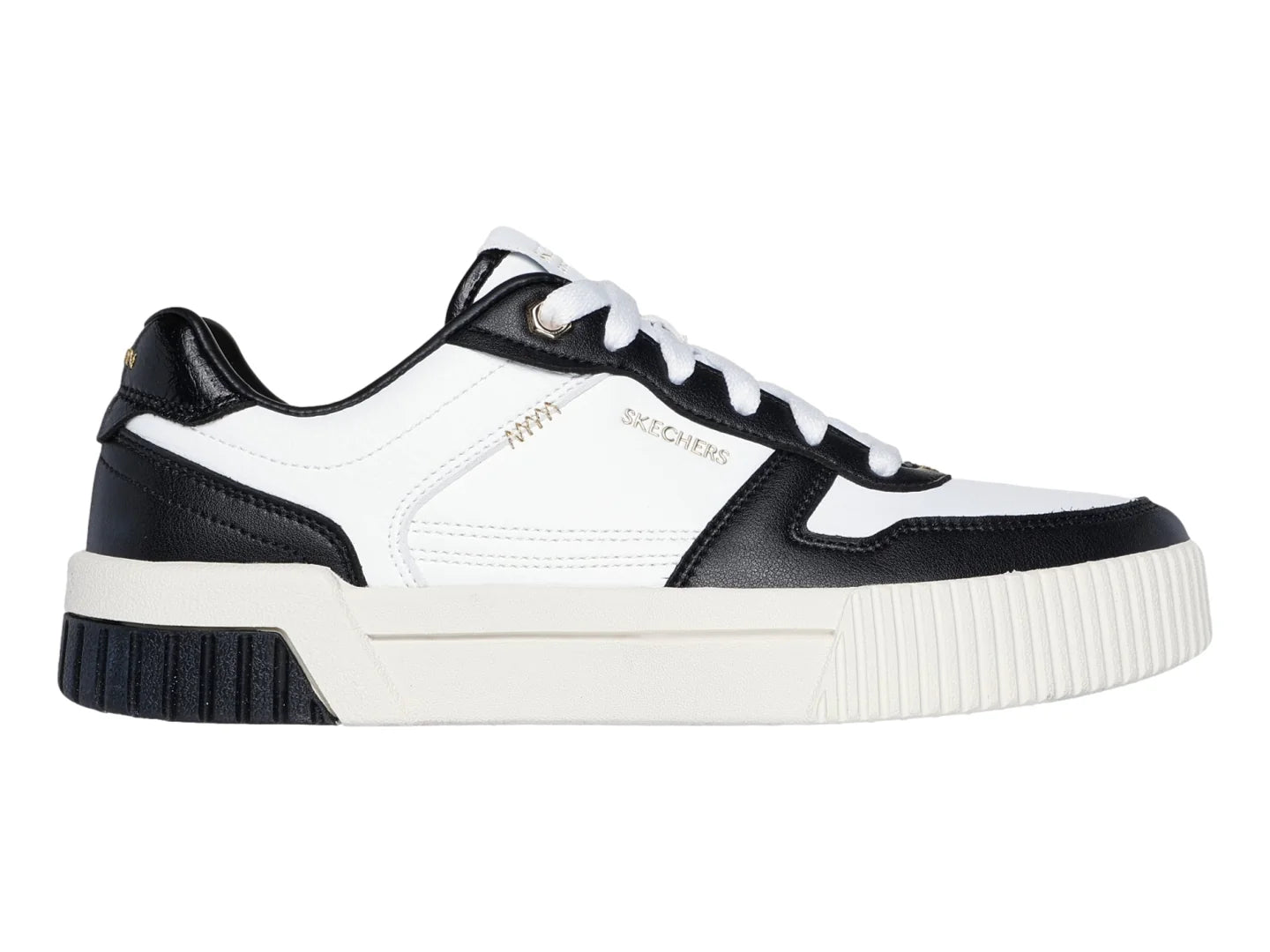Tenis Skechers Jade Blanco y Negro para Mujer