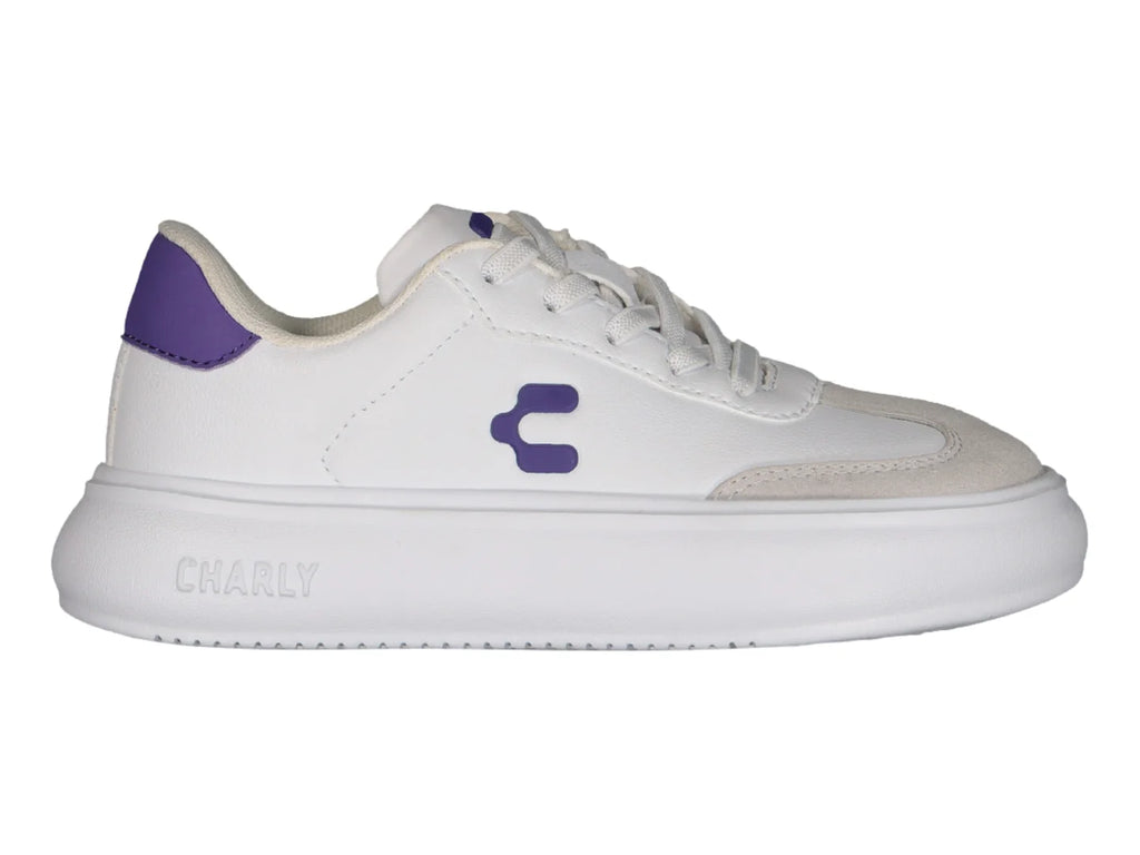 Tenis Charly Blancos con Morado para Niña