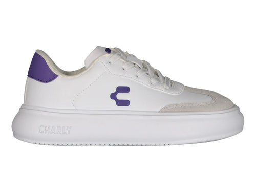 Tenis Charly Blancos con Morado para Niña