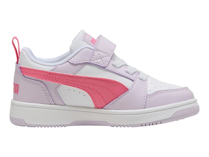 Tenis PUMA Rebound V6 Lo ACINF Lila y Rosa para Niña