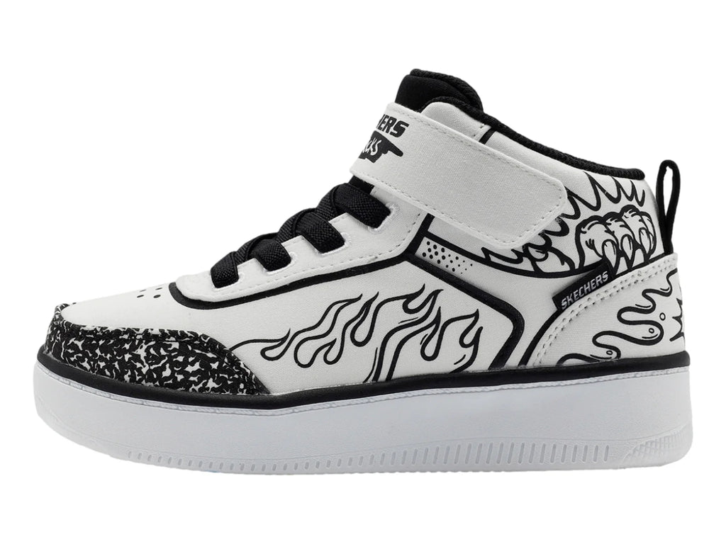 Tenis Skechers Sport Court 92 Blanco y Negro para Niño
