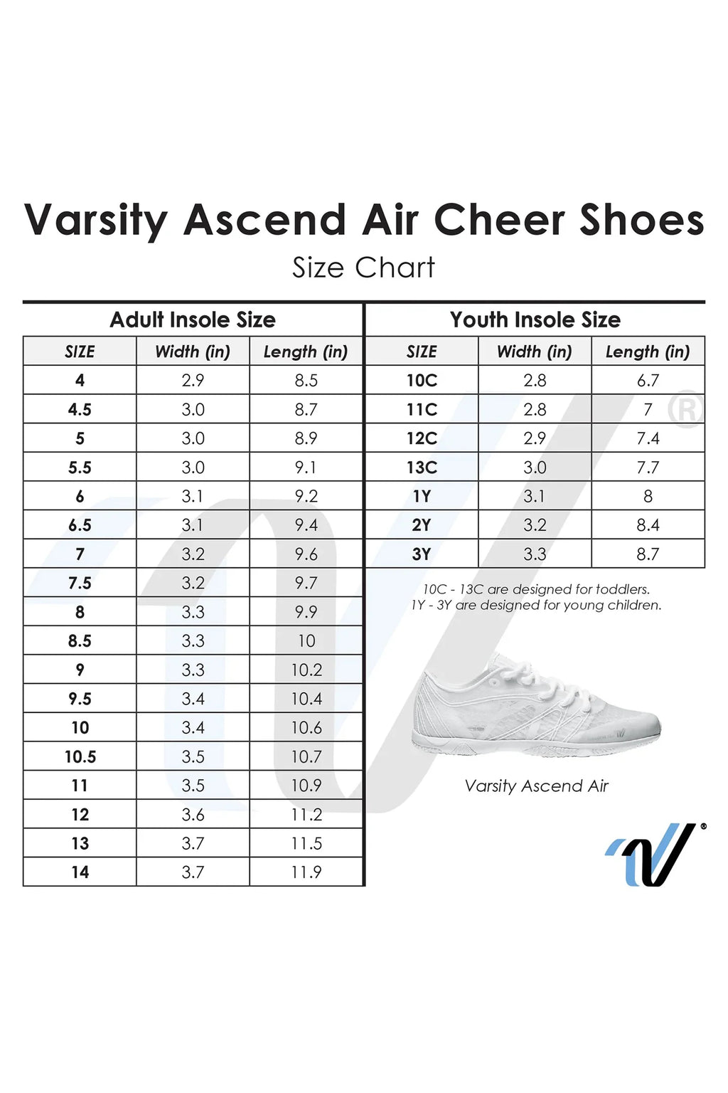 Varsity Ascend Air White Cheer Shoes