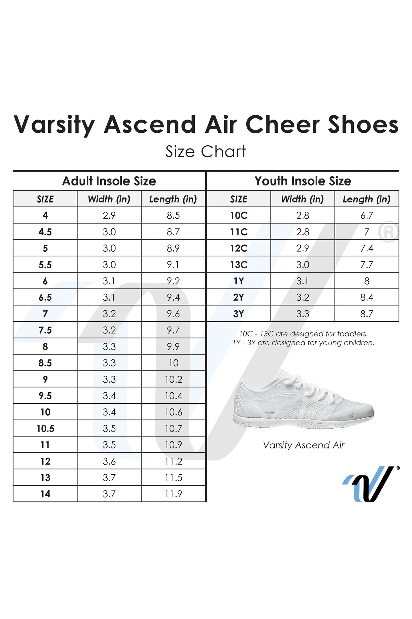 Varsity Ascend Air White Cheer Shoes