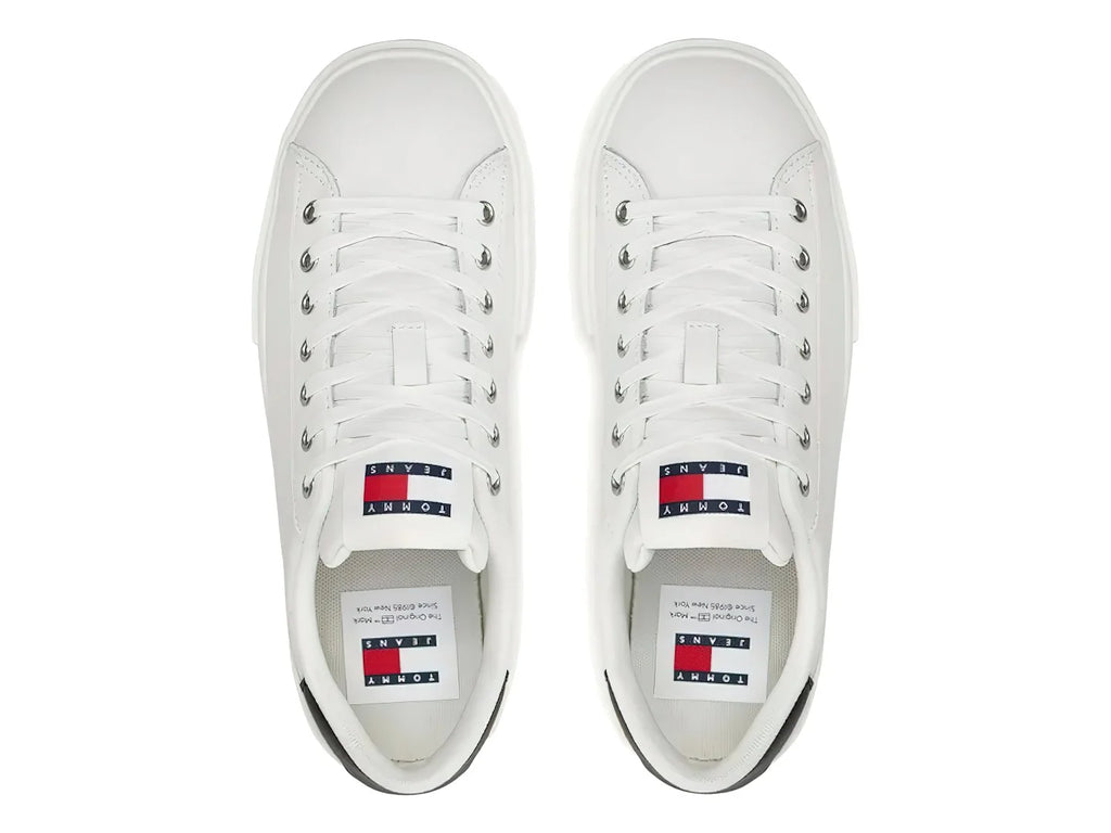 Tenis Tommy Hilfiger Foxing Flatform Blancos para Mujer