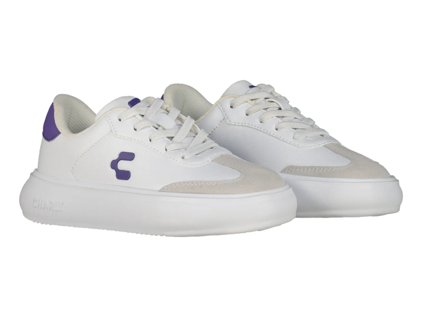 Tenis Charly Blancos con Morado para Niña