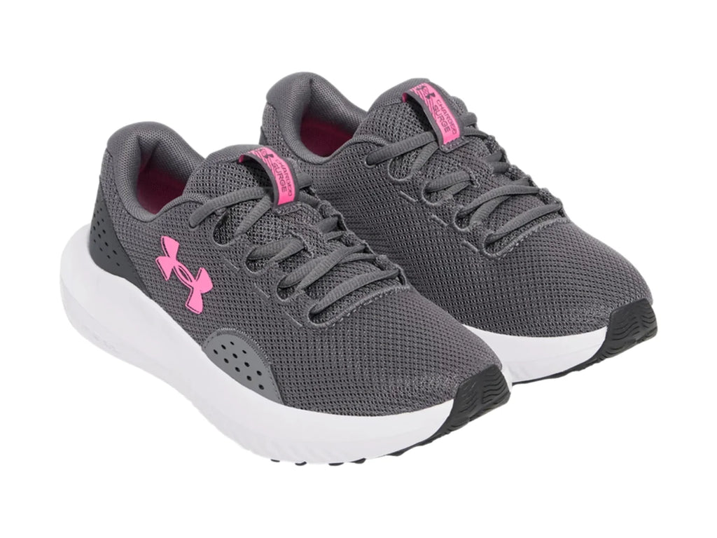 Tenis Under Armour Charged Surge 4 Gris y Rosa para Mujer