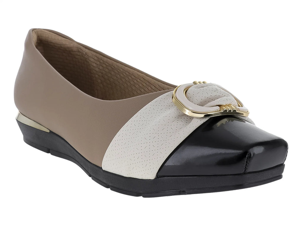 Zapatos Planos Piccadilly Tricolor Beige para Mujer