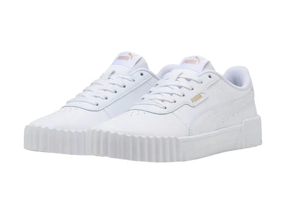 Tenis PUMA Carina 30 Blanco y Oro para Mujer